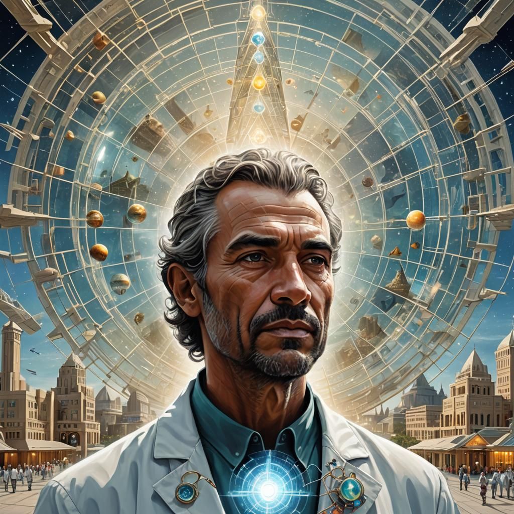 Atlantean Quantum Healer in Glass Tube with Transcendent Hol...