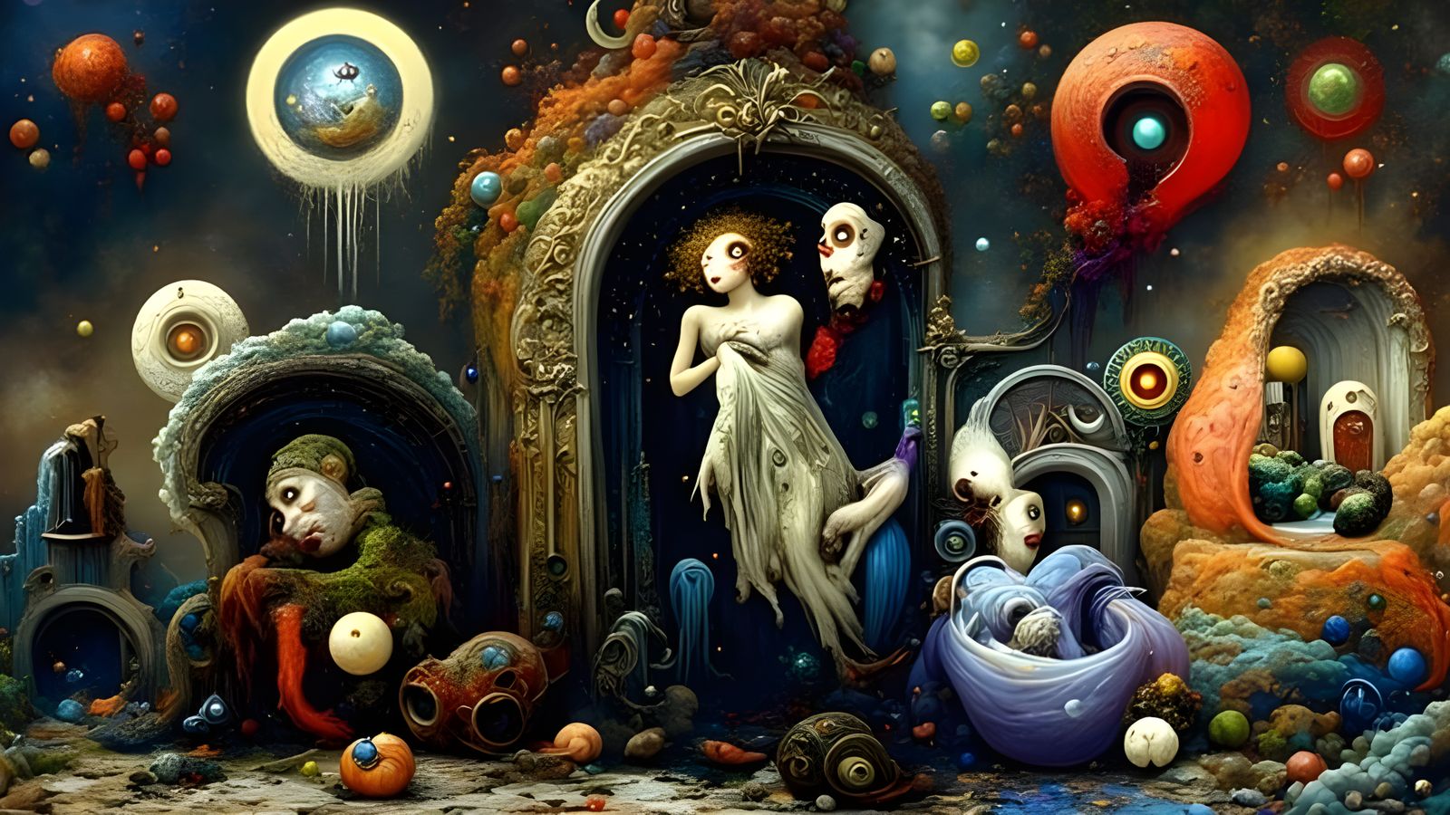 Vampires in Love: A Dark Fantasy Afrofuturist Image