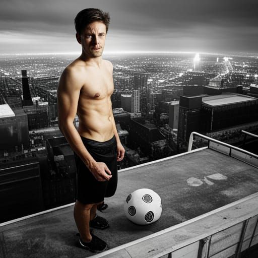 Young Men on Soccer Field as Comic Book Art