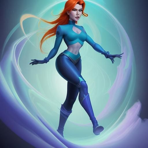 Kim Possible as Magic Genie in Ethereal Fantasy