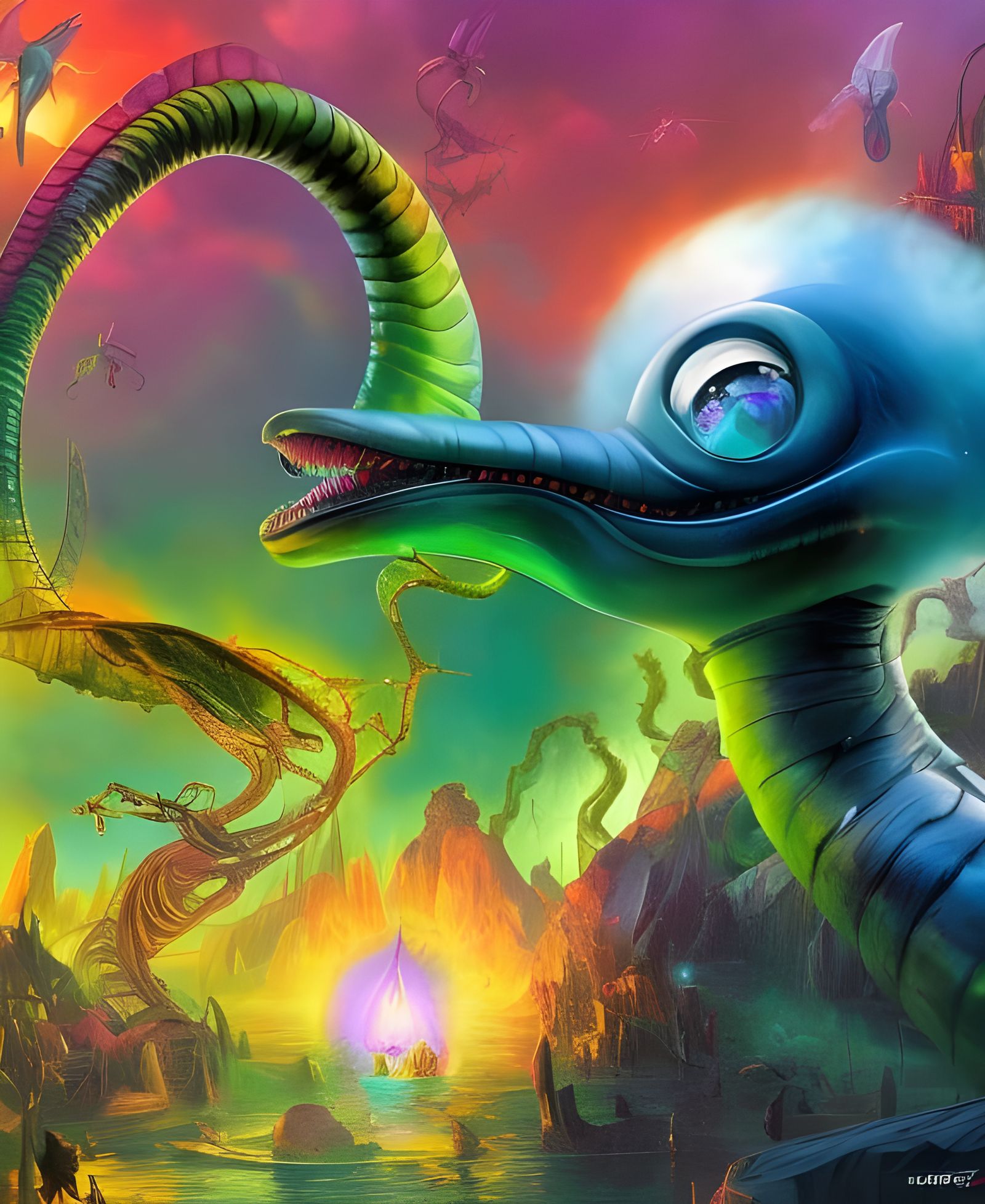 Alien Party: Cartoon Creatures in Digital 3D Render