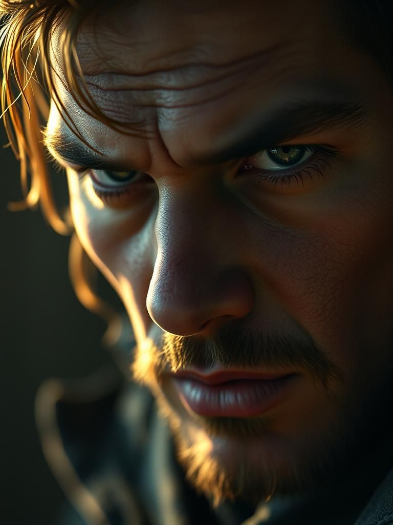 Intense Character Portrait in Cinematic Lighting
