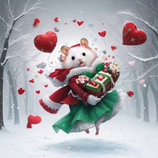 Whimsical Hamster Delivers Valentine Joy
