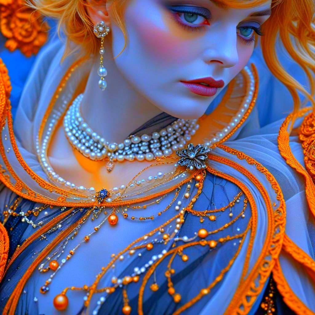 Serene Melancholy in a Dark, Elegant Portrait