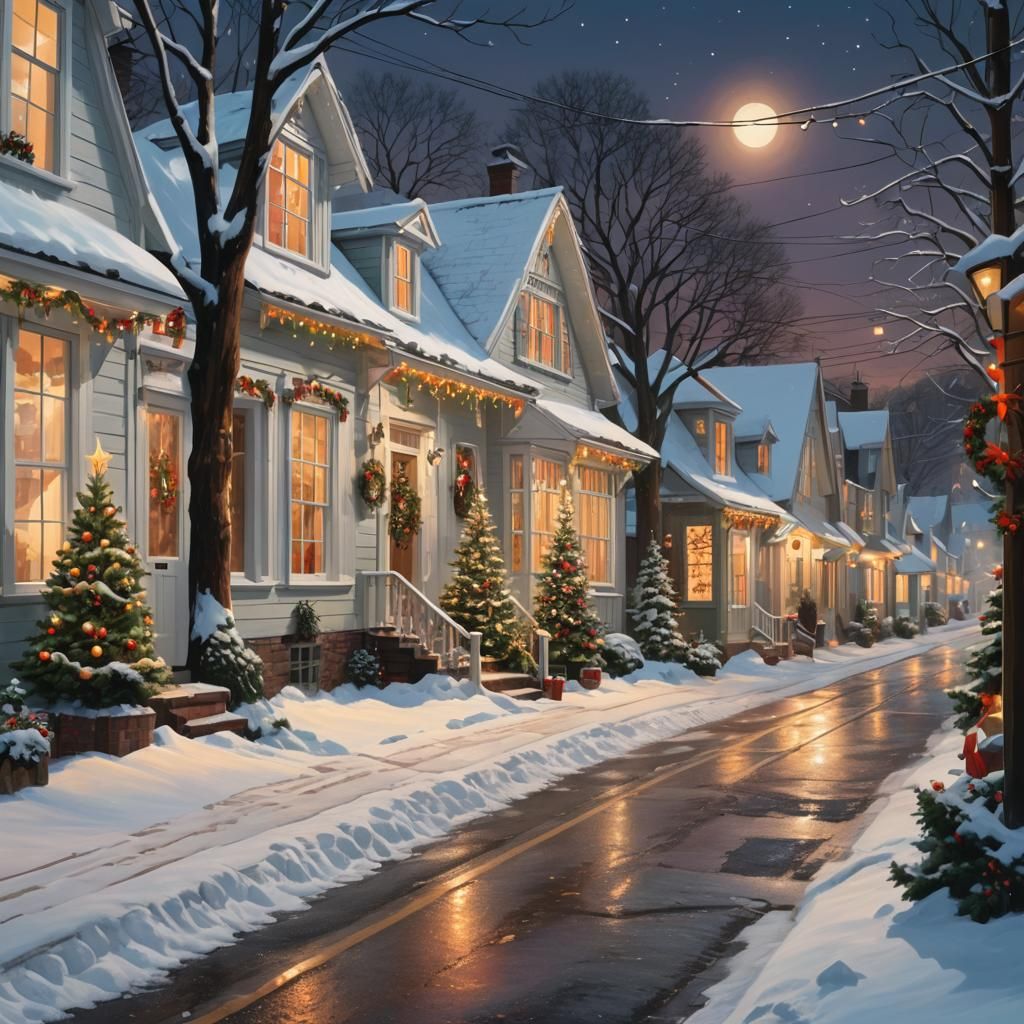 Snowy Christmas Delight in Winter Wonderland Village