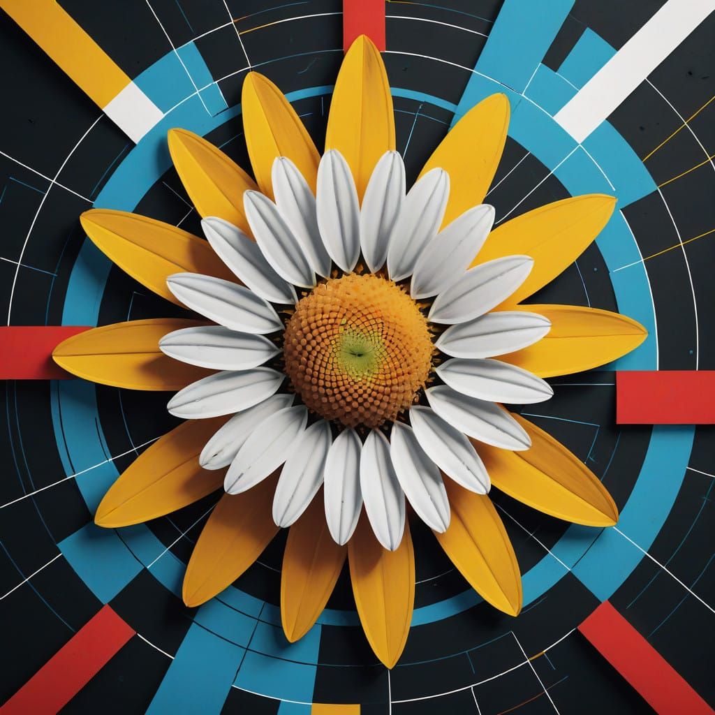 Delicate Daisy in Bold Geometric Style