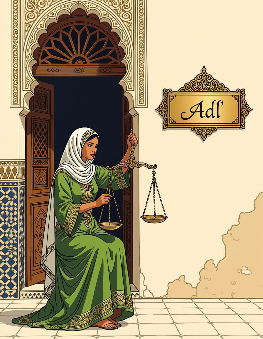 Wise Judge Embodies Justice in Anton Pieck Arabian Nights St...