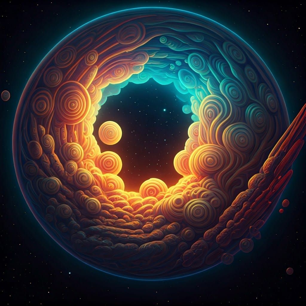 Ethereal Cosmic Visions in Iridescent Hues