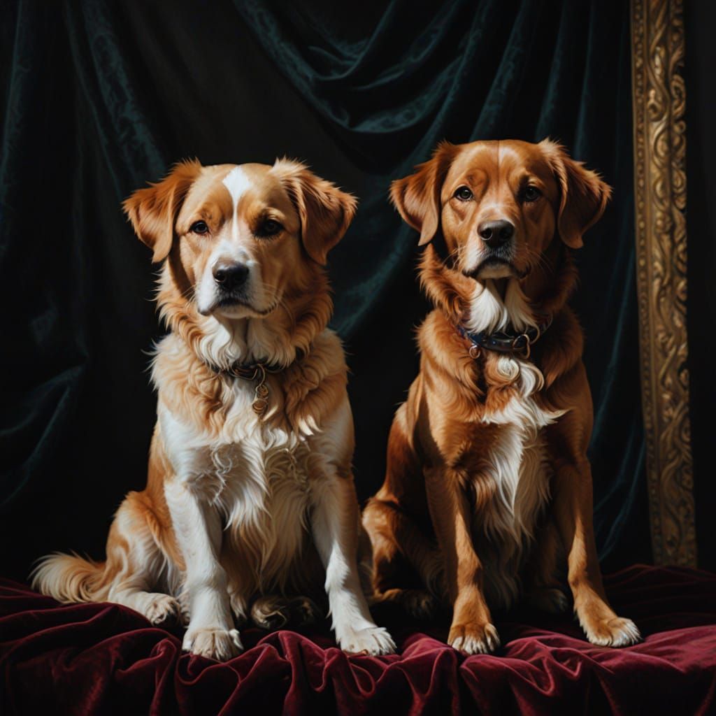 Renaissance Dogs in Luxurious Velvet