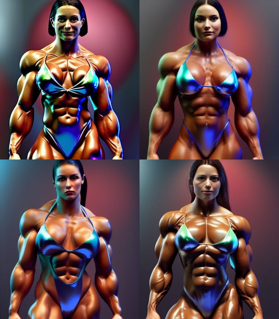 Female Bodybuilder as Digital Illustration