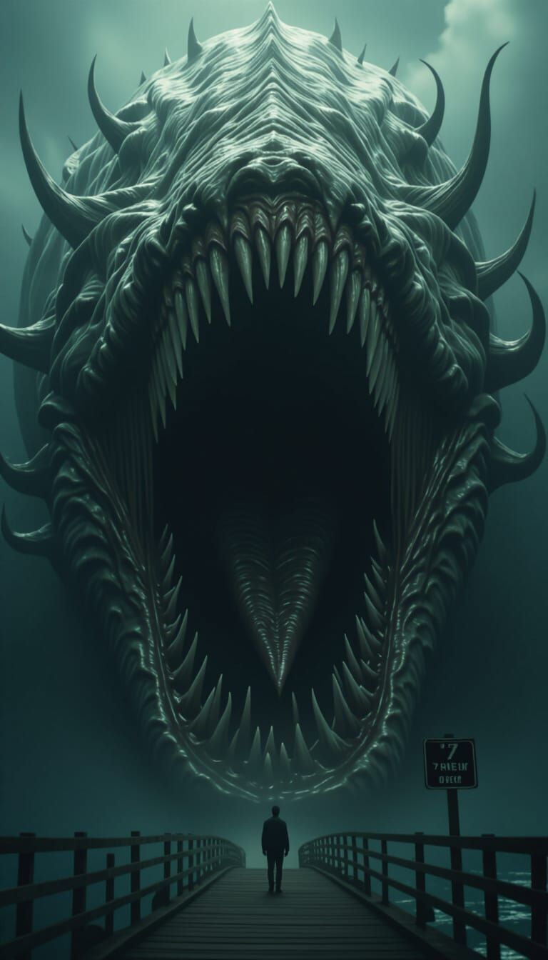 Gigantic Nightmare Creature Attacks Man on Bridge