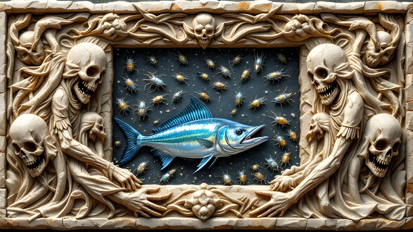 Rimworld Art Depicting Smiling Death Crushing Beetles