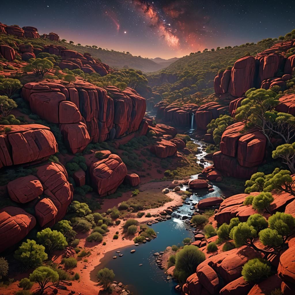 Lush Australian Outback Fantasy Concept Art