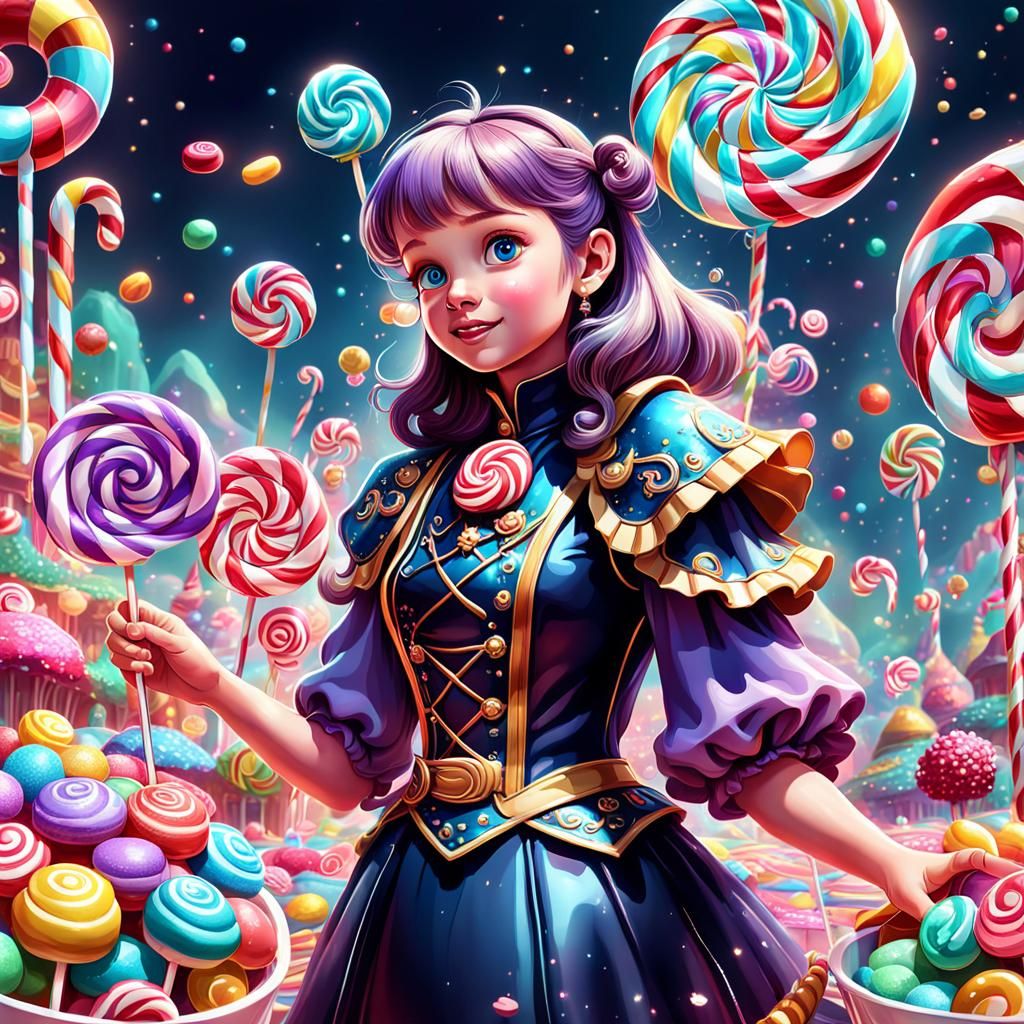 Magical Candyland: Hyperrealistic Digital Illustration