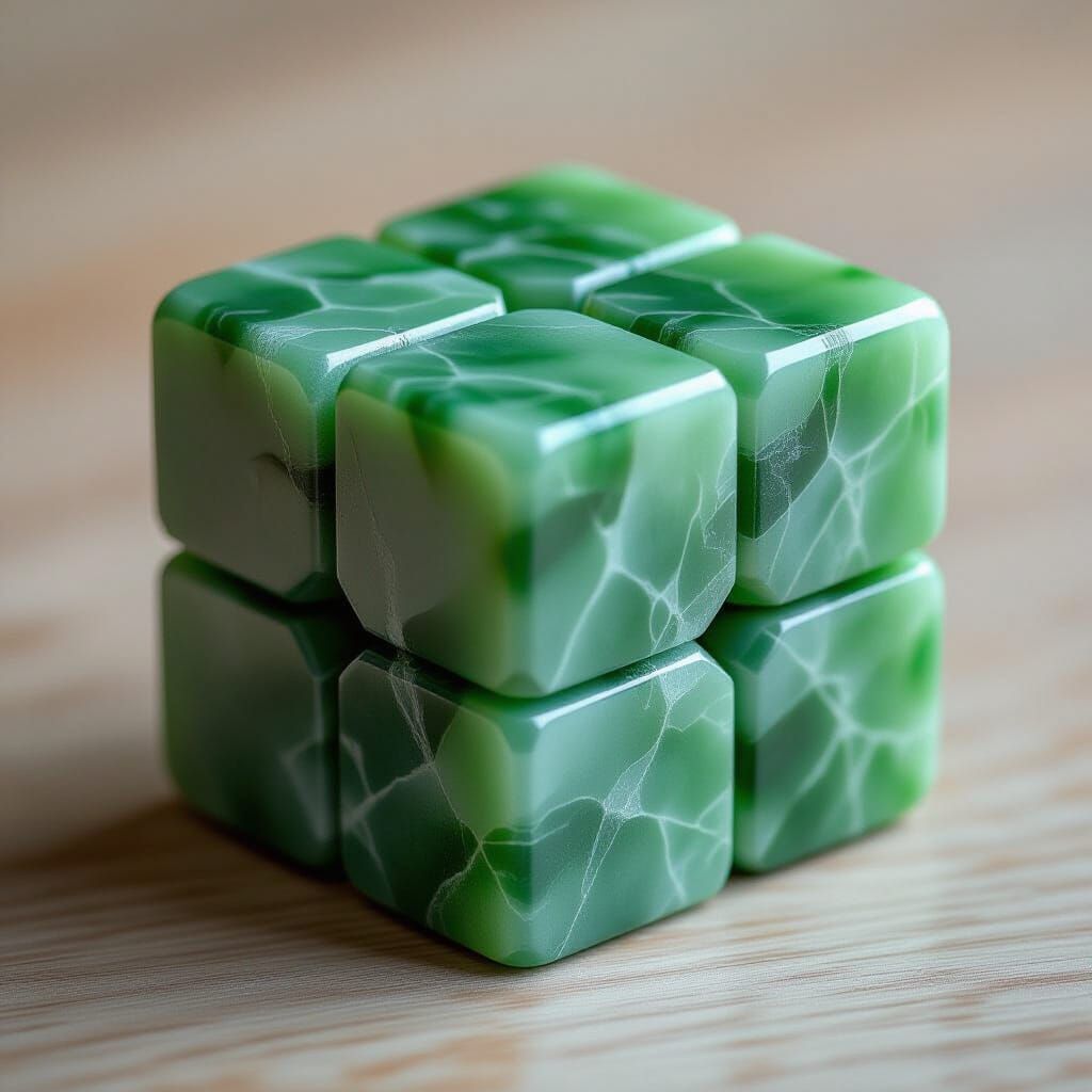 Jade Rubik's Cube: Intricate Digital Carving