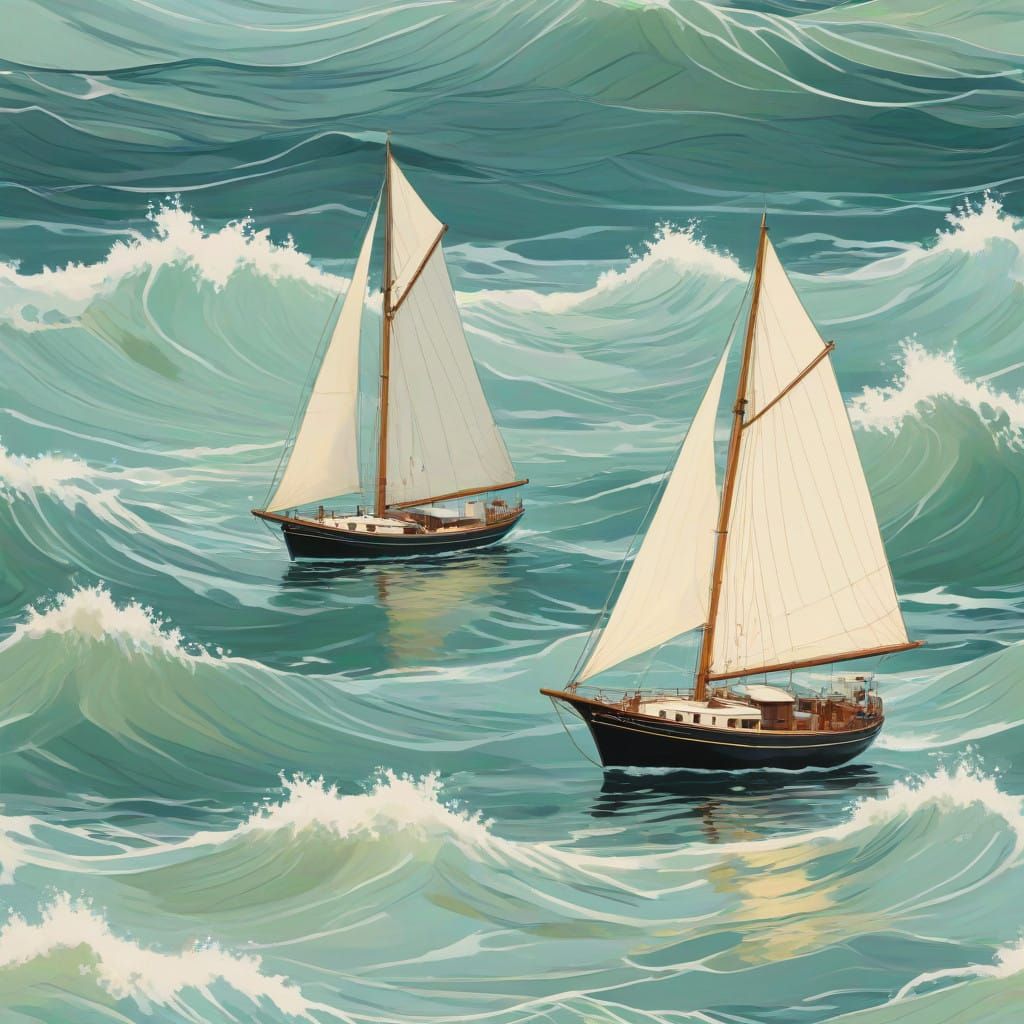 Soothing Ocean Scene in Belle Époque Style