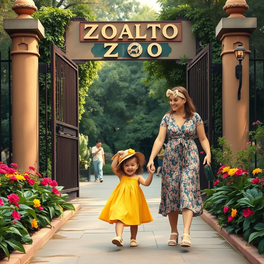 Girl with Down Syndrome at the Zoo