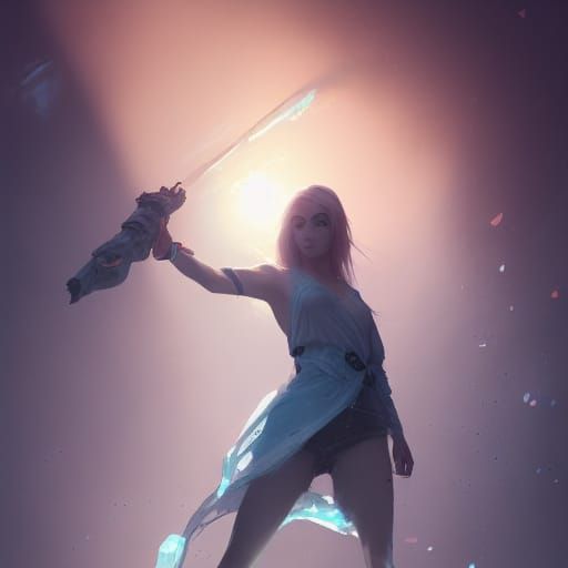 Brave Woman Portrait in Hyperdetailed Lighting