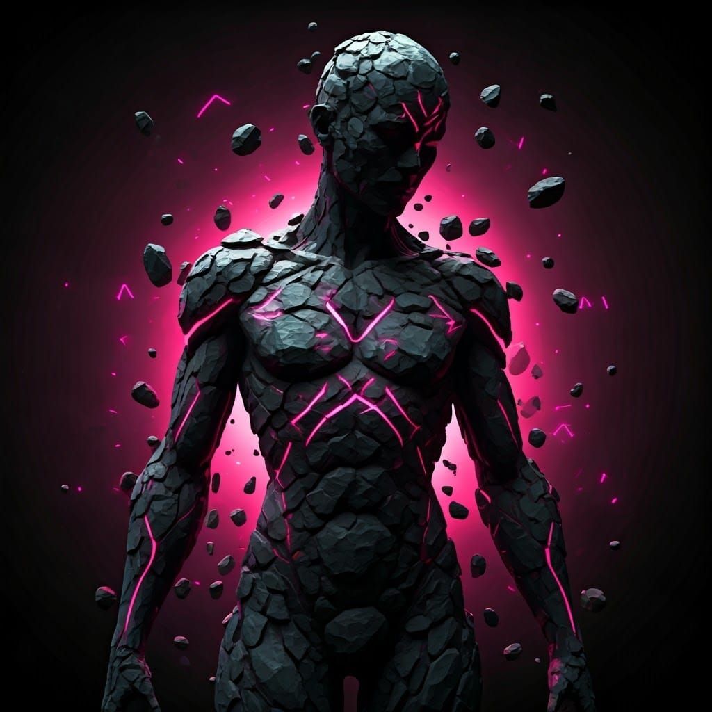 Androgynous Rock Spirit with Mystical Runes