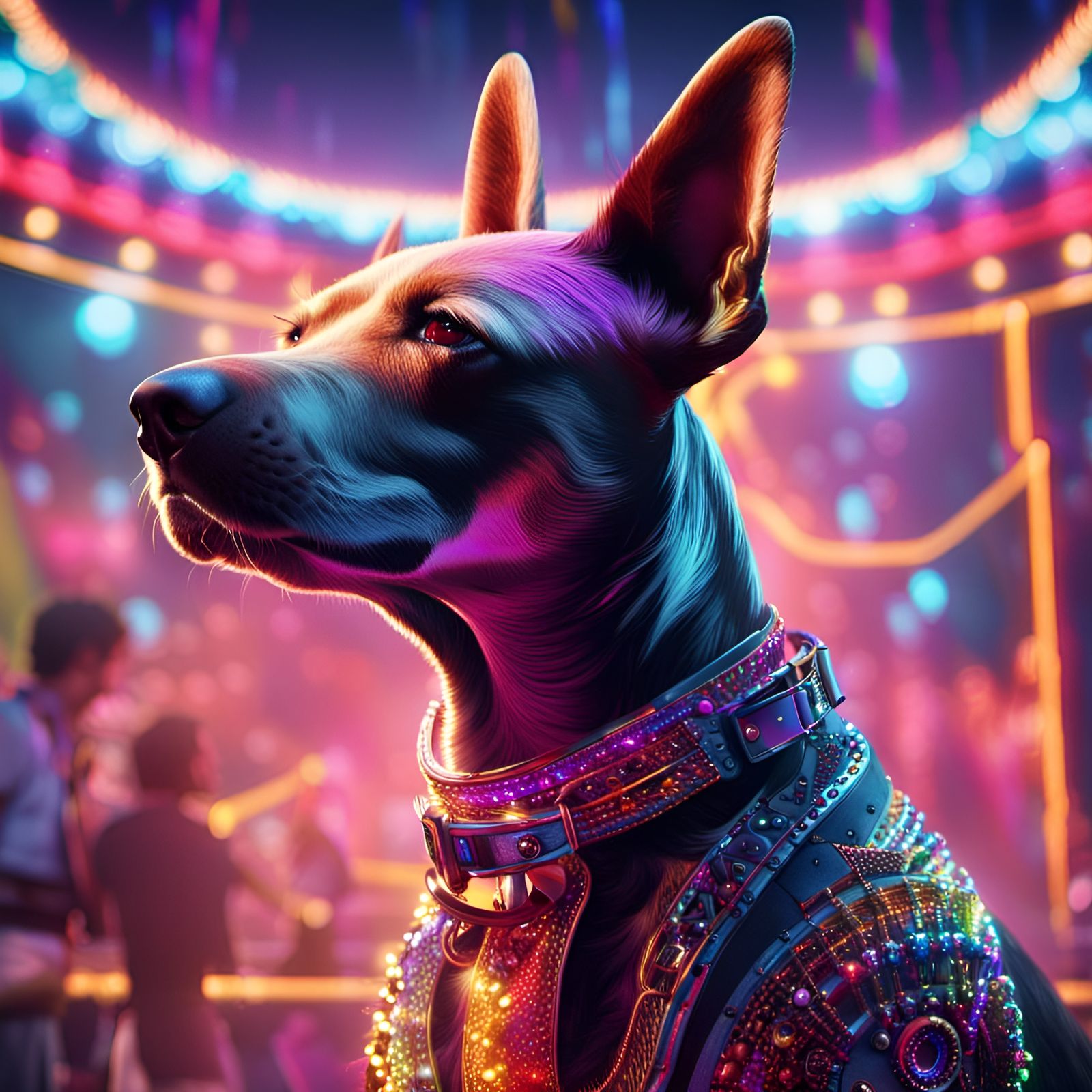 Dog at a Disco: Detailed Matte Painting