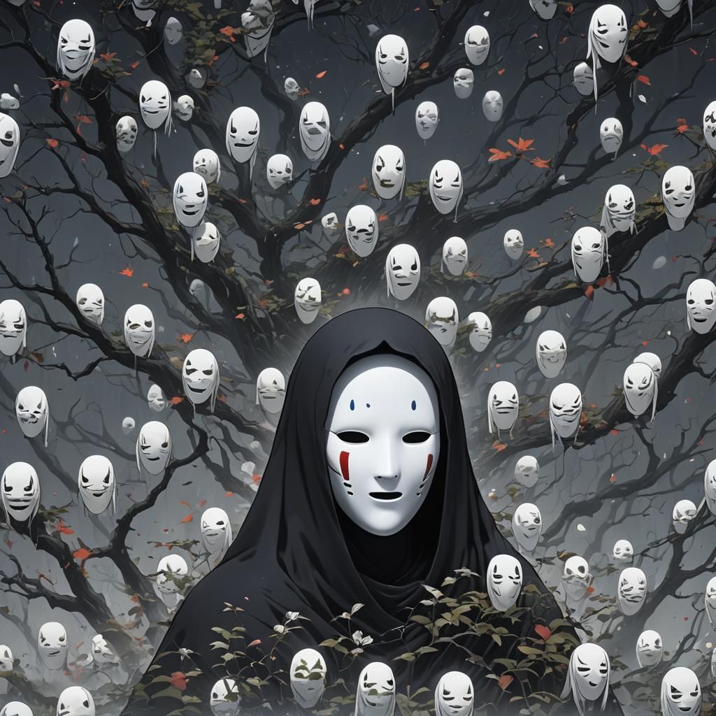 Anime No-Face Ghost in Detailed Matte Painting
