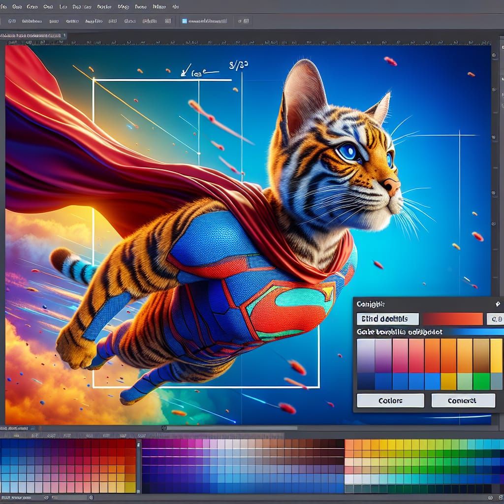 Flying Tiger Cat Superhero Concept Art