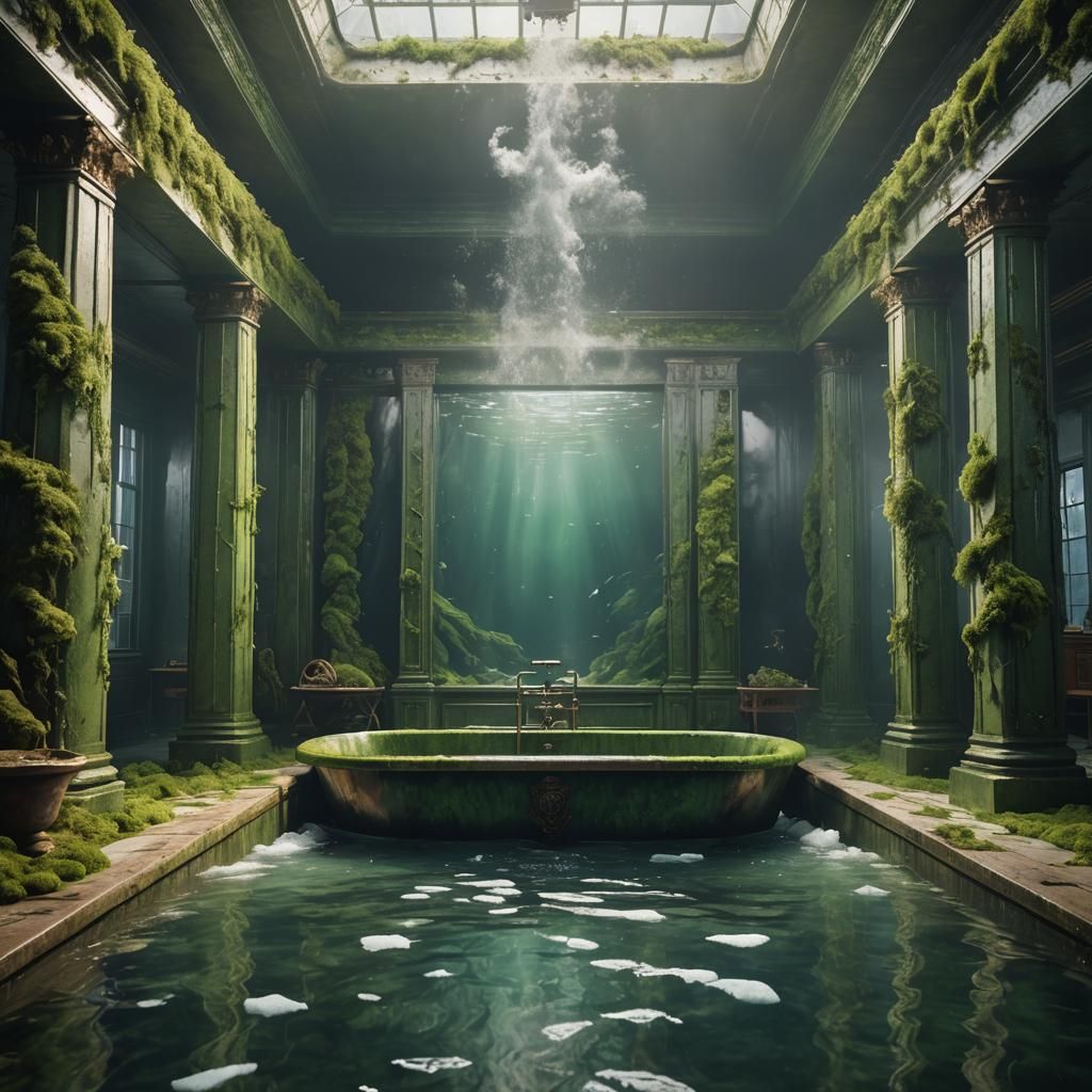 Titanic in a Glass Bath: Hyperrealistic Cinematic Shot