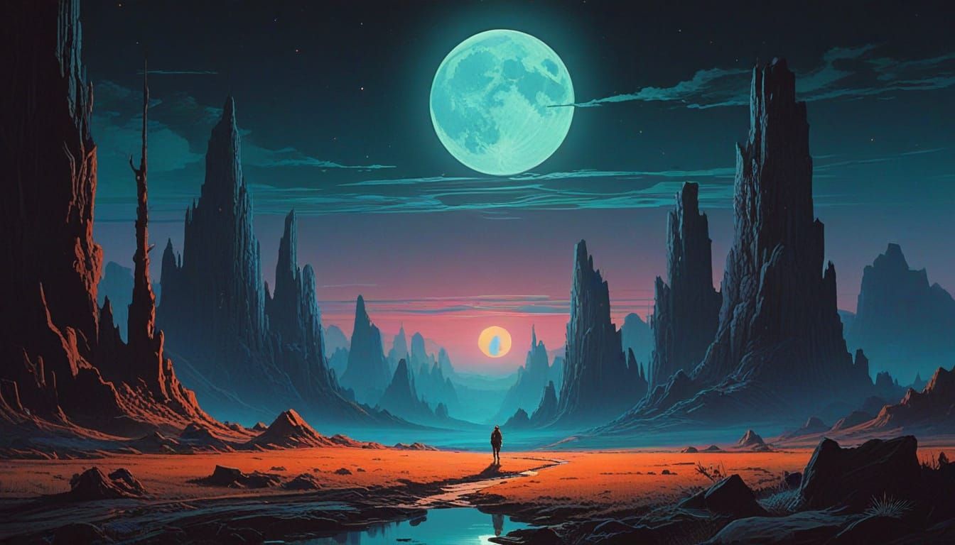 Psychedelic Album Cover Art: Astronaut and Cosmic Eye