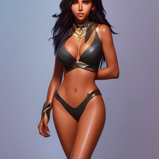 Madison Beer Portrait in Bikini, Hyperdetailed Digital Art