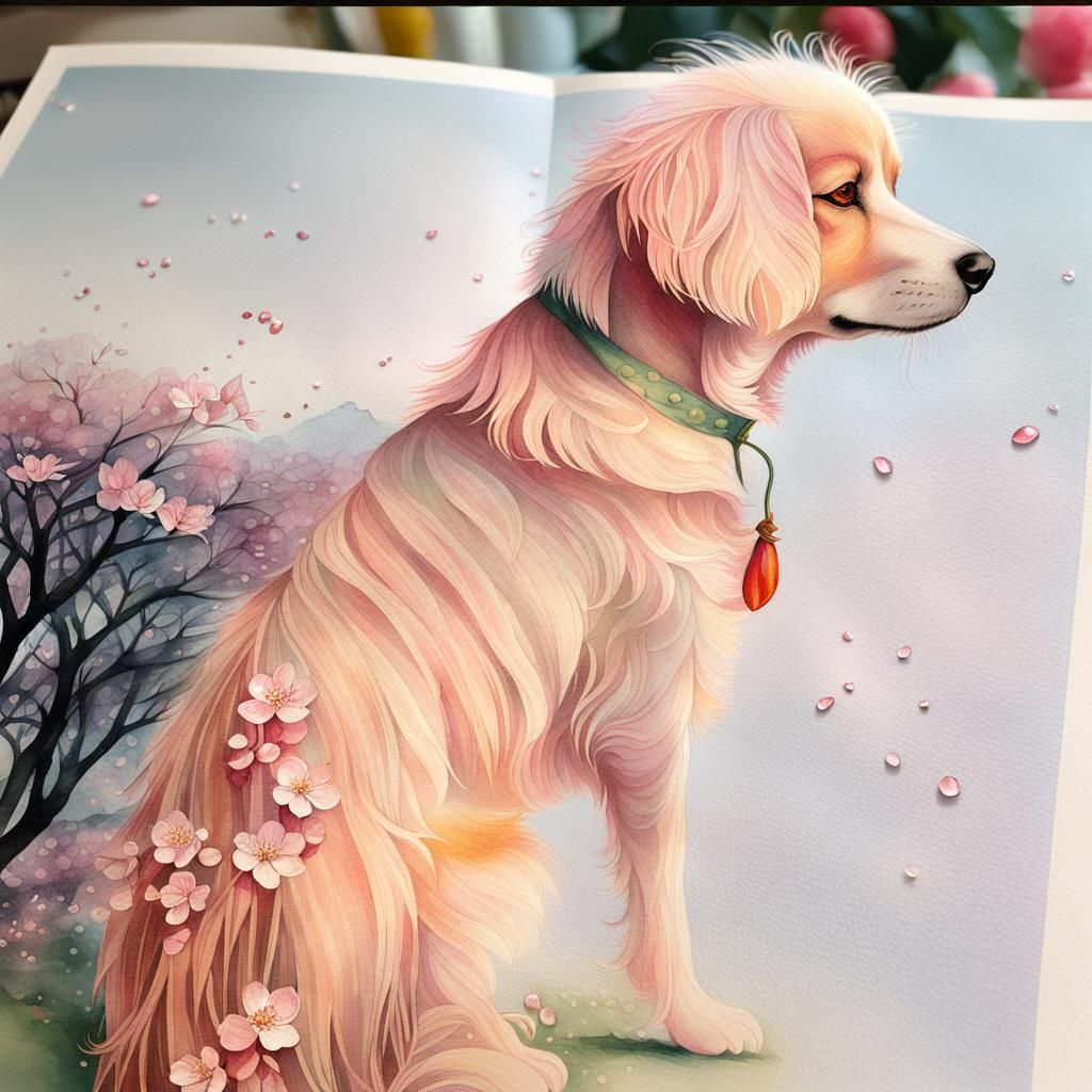 Cherry Blossoms in Morning Light: Dreamy Digital Art