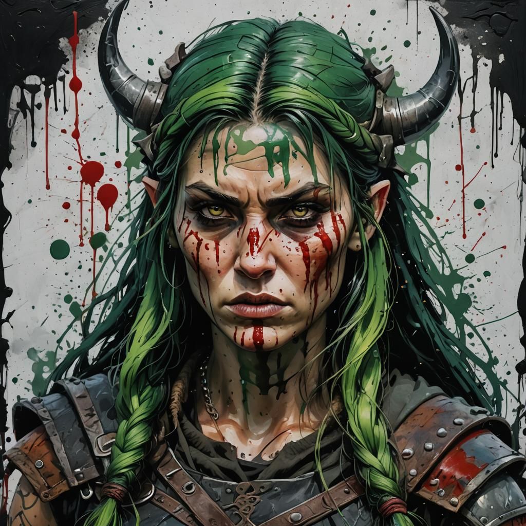 Viking Warrior in Street Art Style