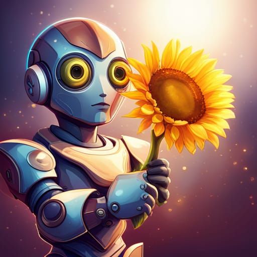 Robot bearing gifts (SDXL)