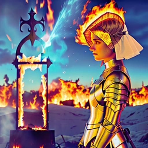 Joan of Arc Burning: Detailed Photorealistic Rendering