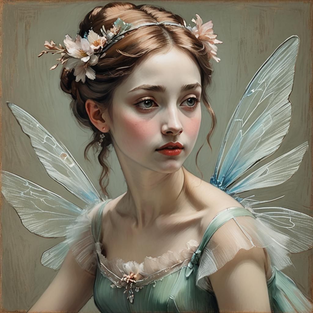 Delicate Fairy Portrait in Pastel Style