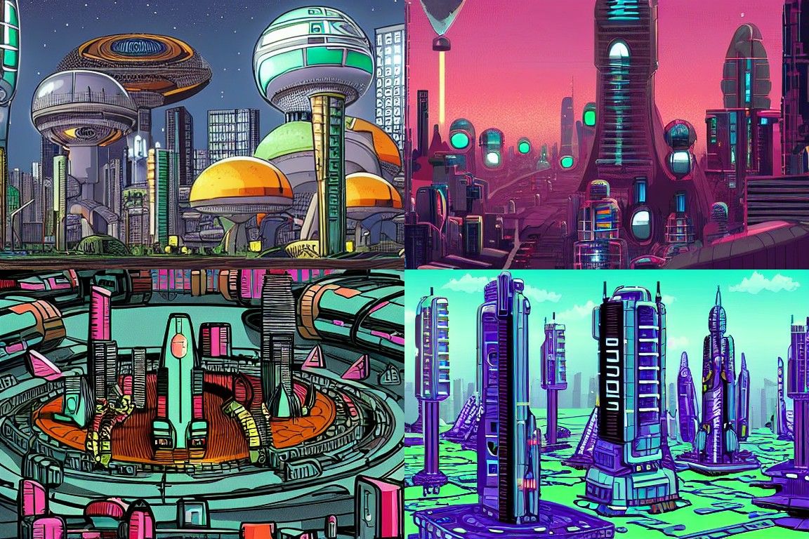 Afrofuturistic Sci-Fi Cityscape