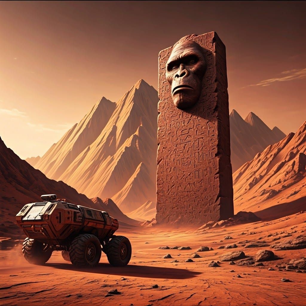 Mars Expedition Discovers Ancient Monolith in the Crimson Wi...