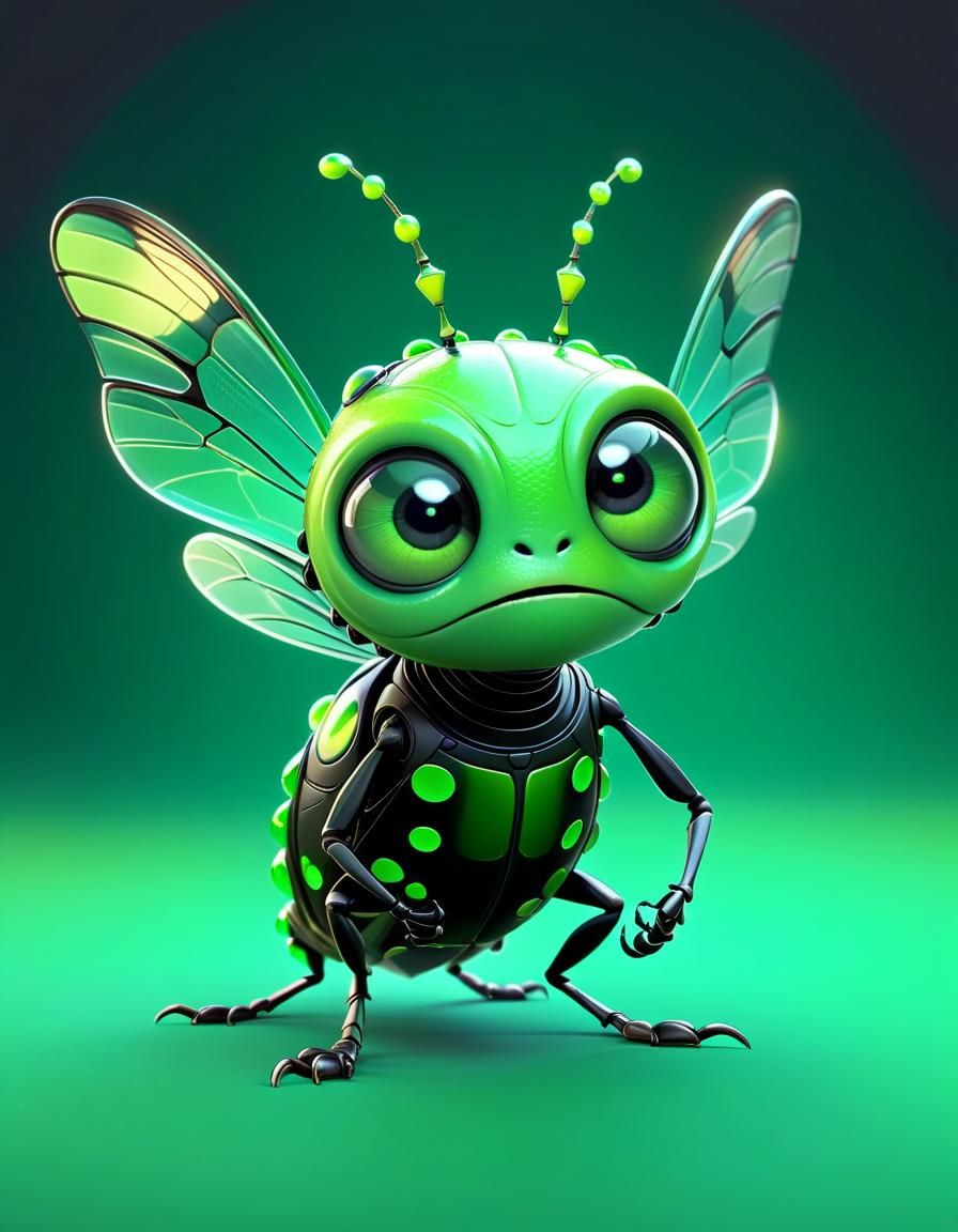 Cute Insect Character in Pixar-Inspired 3D Art