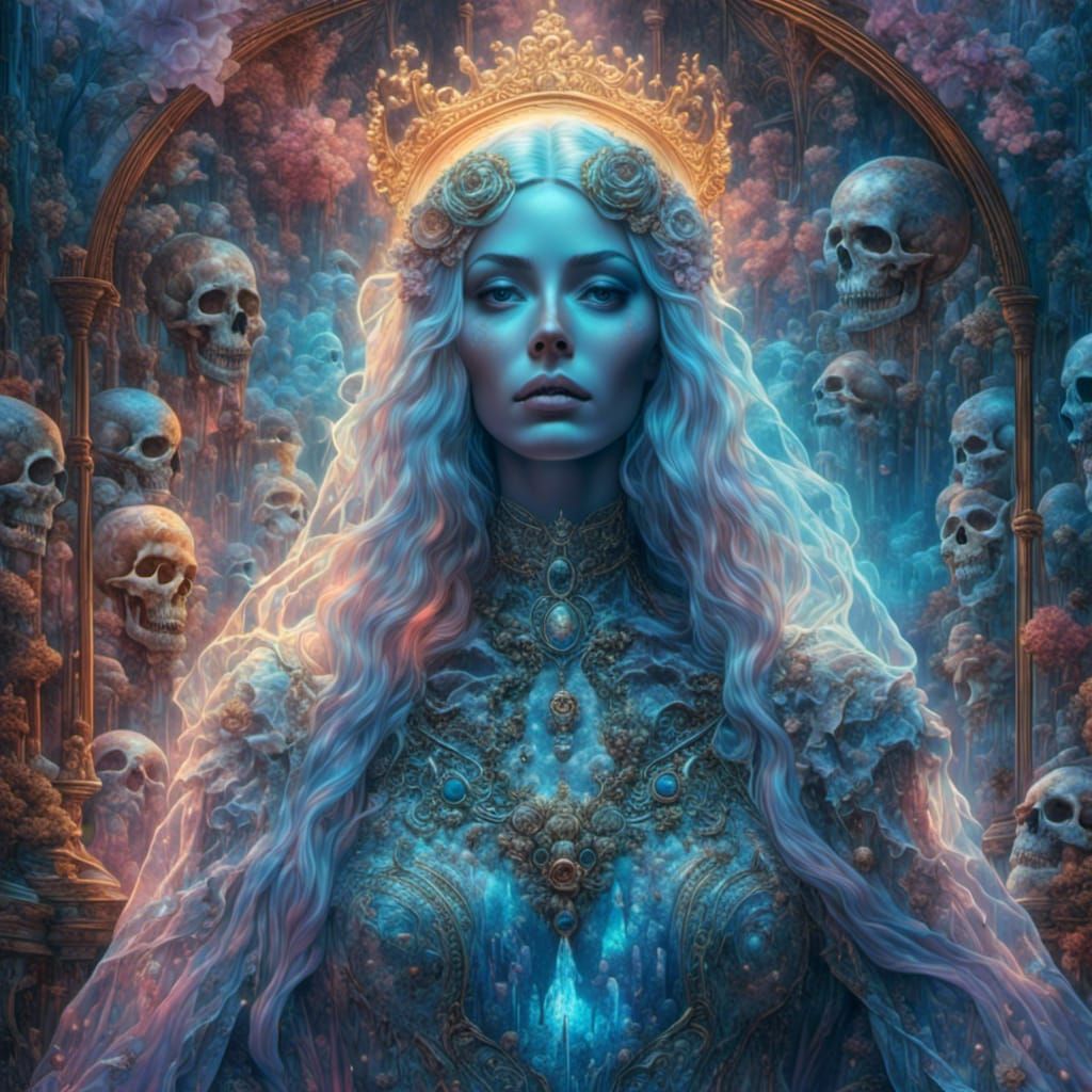 Holographic Cat in Wonderland by Pablo Amaringo