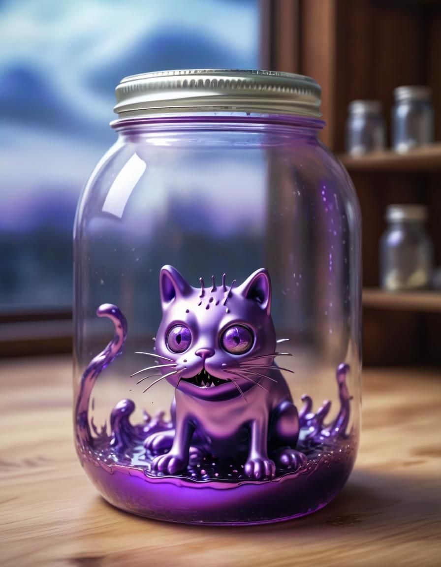 Metallic Purple Goop Cat in a Jar