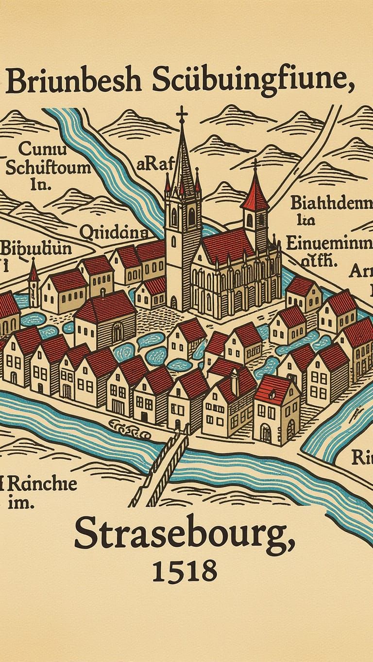 Animated Ancient Map of Strasbourg, 1518