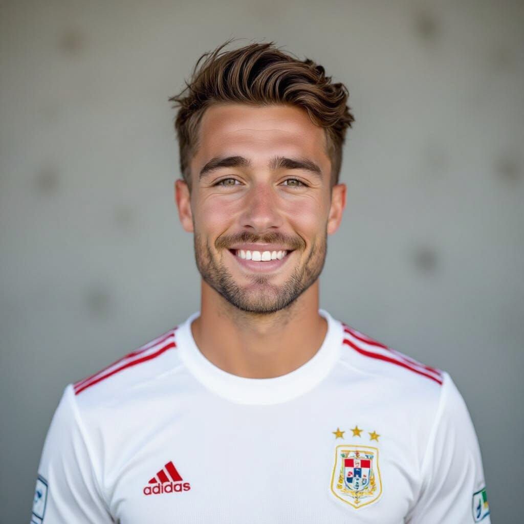 Austrian Football Player Headshot in Cinematic Style