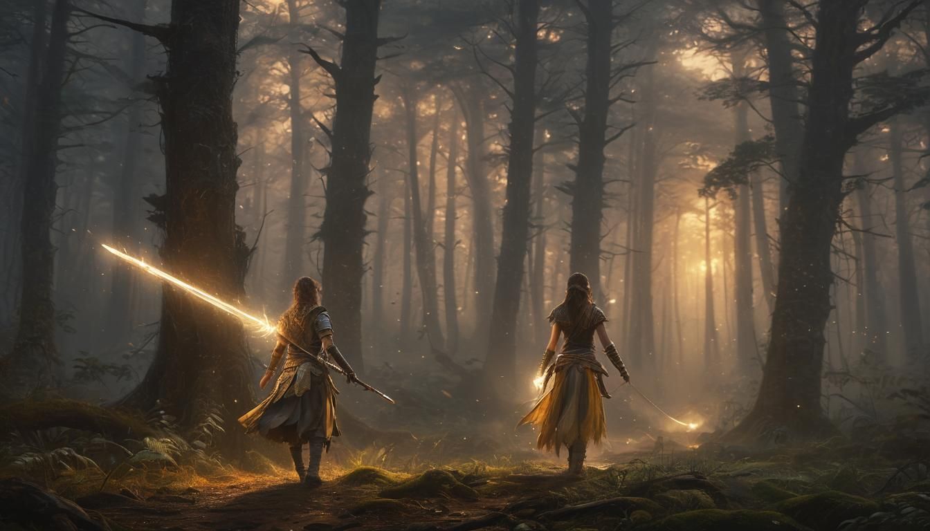 Mystical Forest Storm: Ethereal Fantasy Landscape