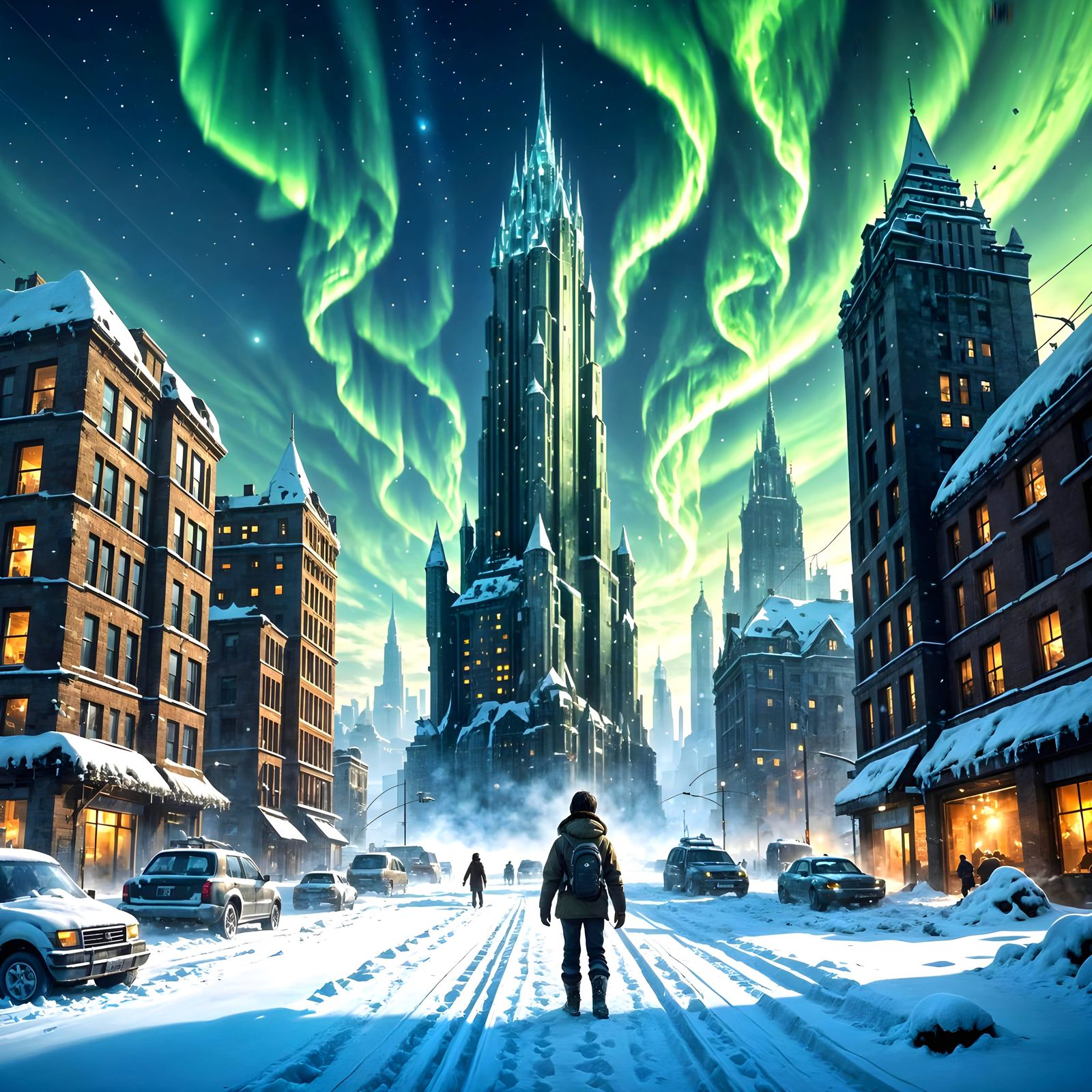 Dramatic Post-Apocalyptic Winter Scene in Hyper-Realistic Fa...