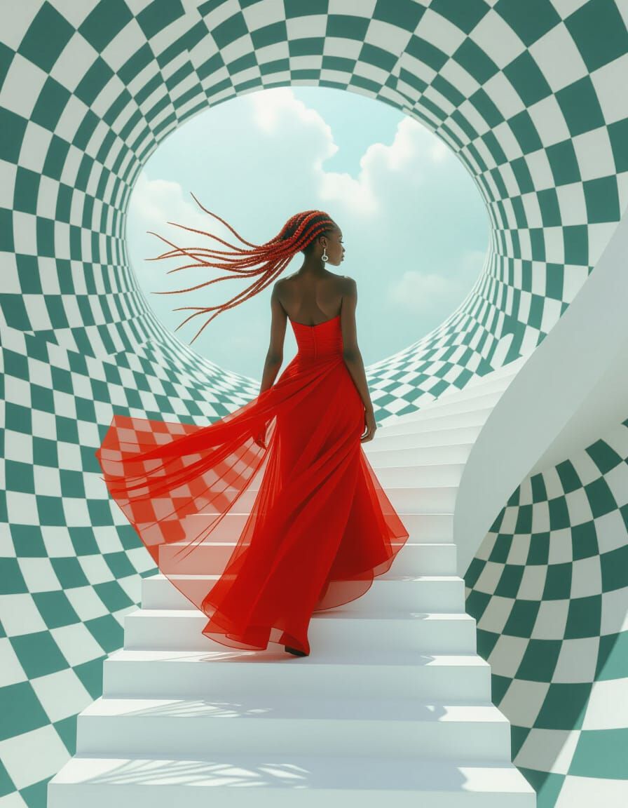 Afrofuturistic Woman in a Surreal Dreamscape