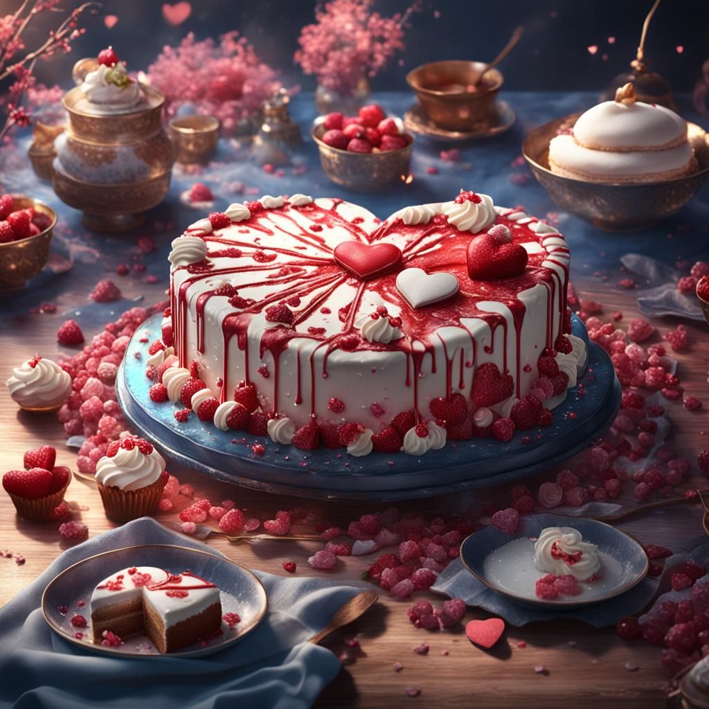 Korean Heart Dessert: Sweet White Cake Art