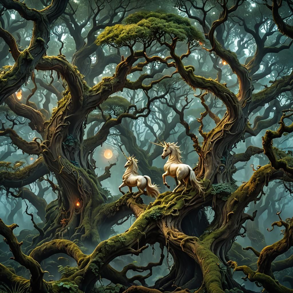 Mystical Forest Realm of Mythical Creatures
