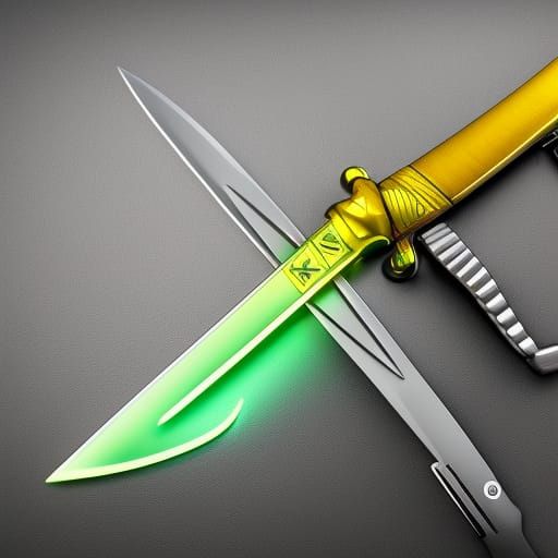 Cyberpunk Sword in Neon Cityscape
