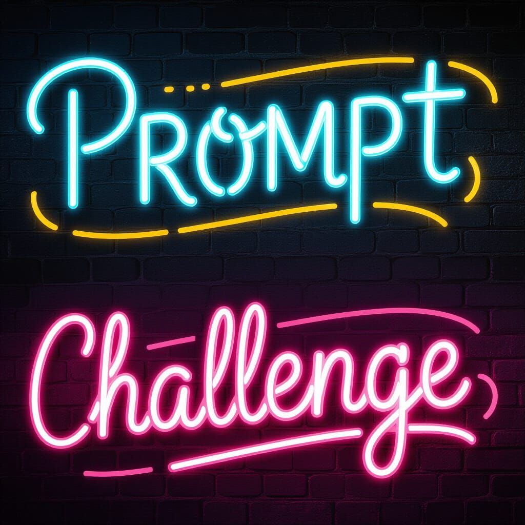 Light Painting of 'Prompt Challenge' in Vivid Colors