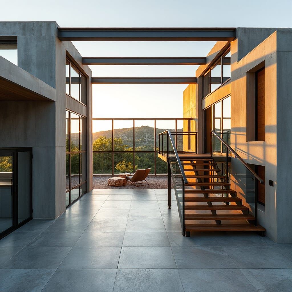 Modern Villa with Panorama Windows in 8K