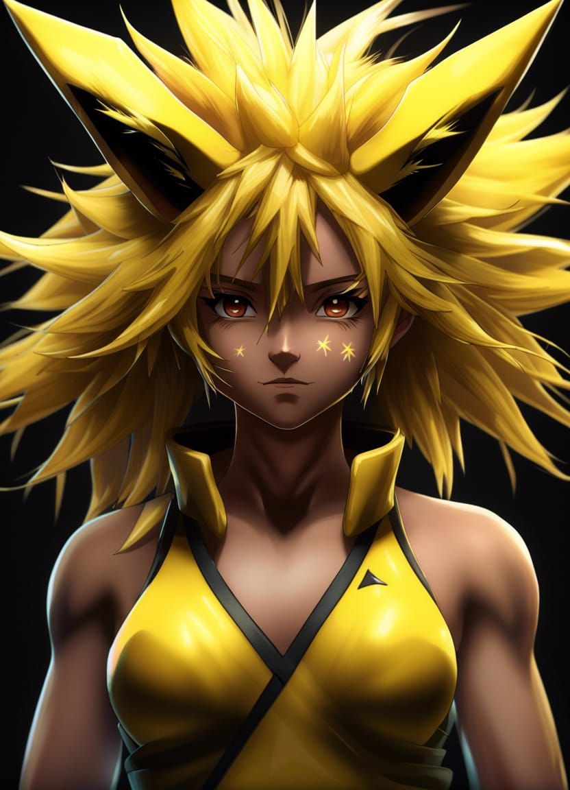 Ultra-Realistic Anime Jolteon Pokemon Humanoid in 4K